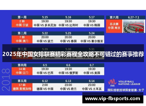 2025年中国女排联赛精彩赛程全攻略不可错过的赛事推荐